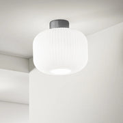 Plafoniera Contemporanea Lucerna Metallo Ceramica Bianco 1 Luce E27 Ip20