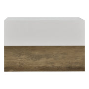 Set di due mensole da parete per camera da letto con 2 cassetti effetto legno bianco opaco 46 ​​x 30 x 15 cm 03_0007098