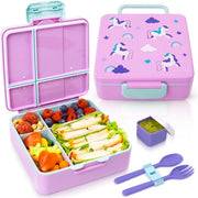 Bento Box per bambini da 3 a 12 anni, con contenitori, Sostenibile e impermeabile, Ideale per snack salutari e divertenti, Facile da pulire, Materiali sicuri e BPA-free