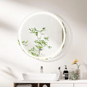 Specchio da Bagno Rotondo/Quadrato a LED, Specchio da Trucco da Parete Impermeabile con 3 Colori, 58/72 Luci, Schermo Tattile, Ideale per Bagno Soggiorno Camera da Letto (Rotondo)