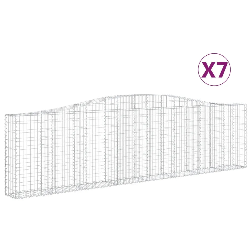 Cesti Gabbioni ad Arco 7 pz 400x30x100/120 cm Ferro Zincato 3145831