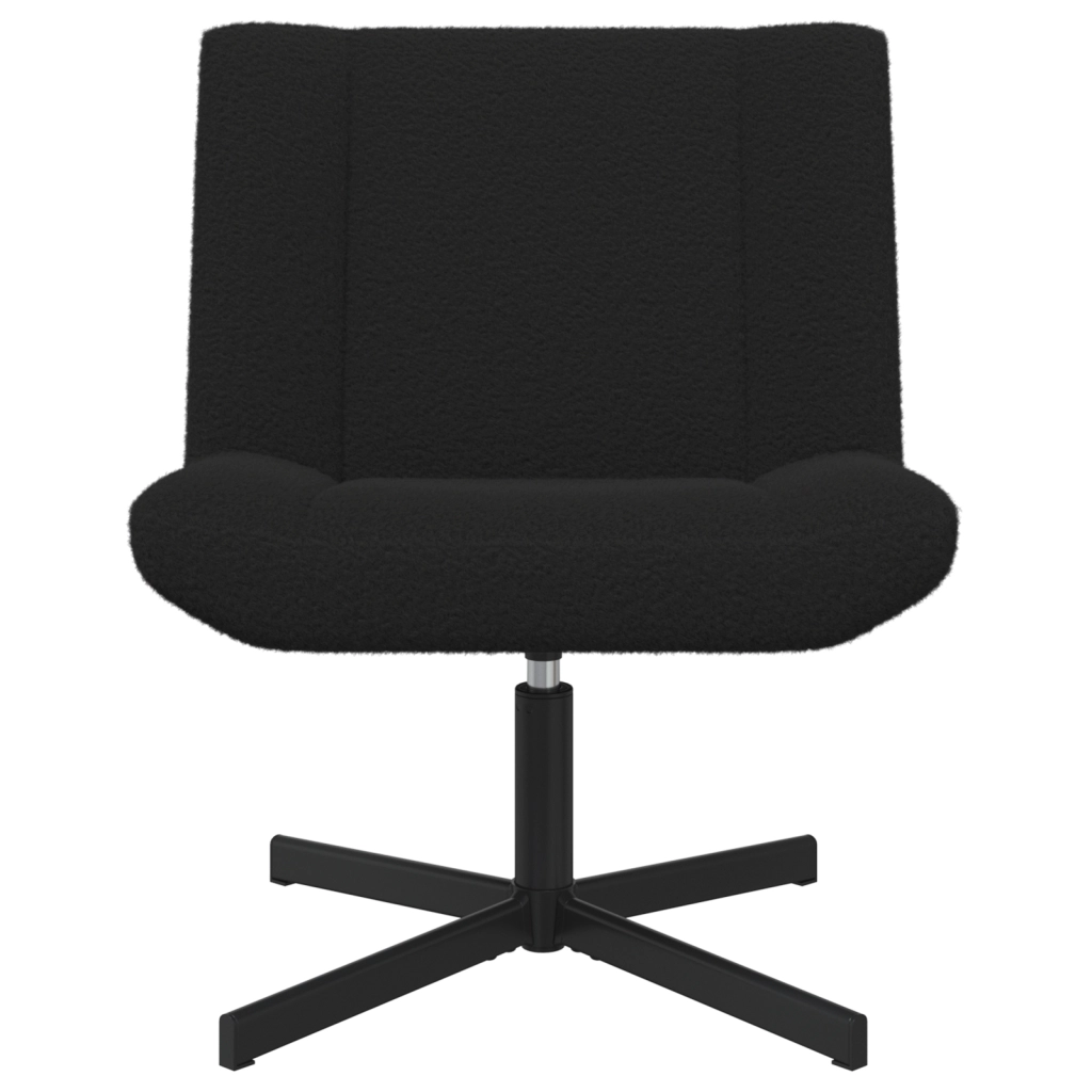 Poltrona Accent Nera Tessuto, Metallo Media Girevole
