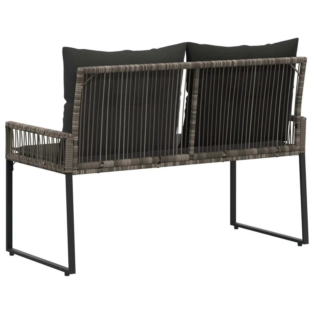Panchina da esterno 4 pcs Grigio e Grigio Scuro polyrattan 42025161
