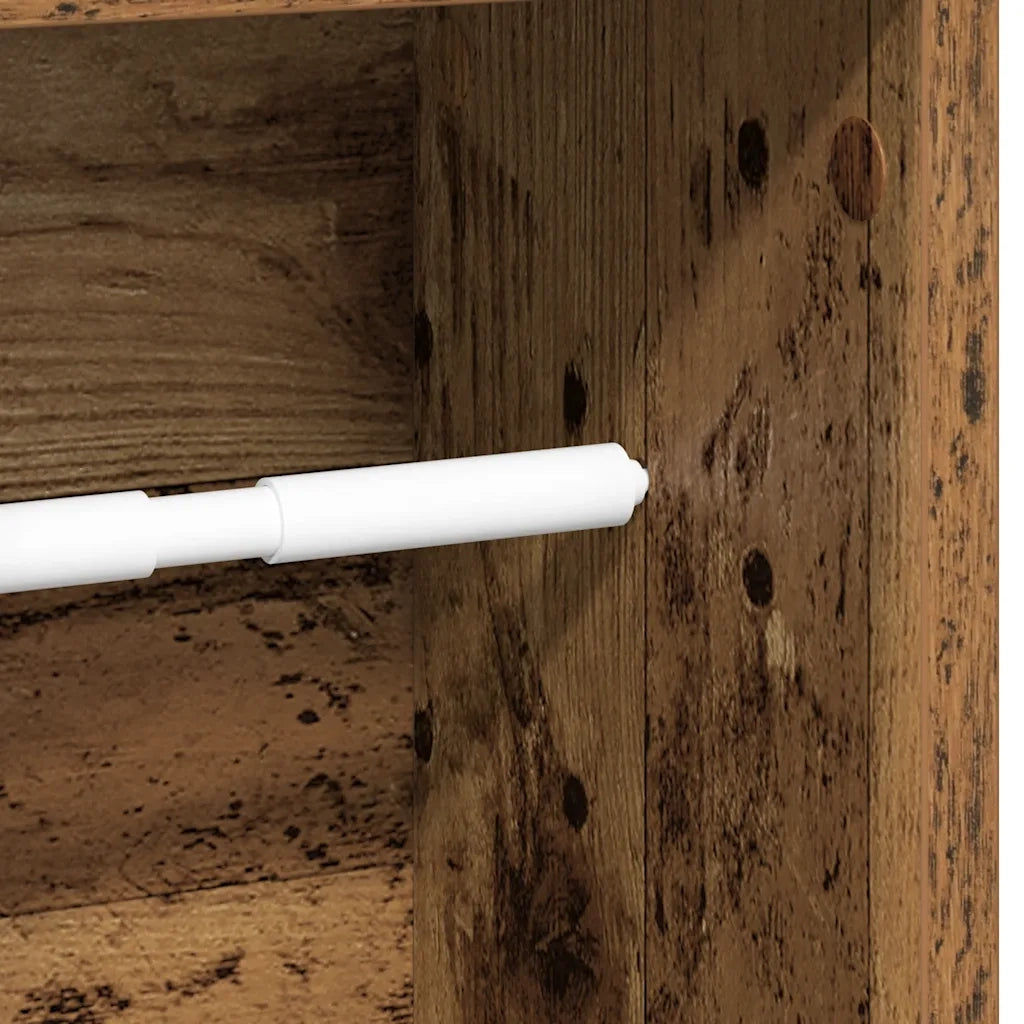 Mobiletto da bagno con portarotolo Legno Antico 20,5x20x90 cm 858513