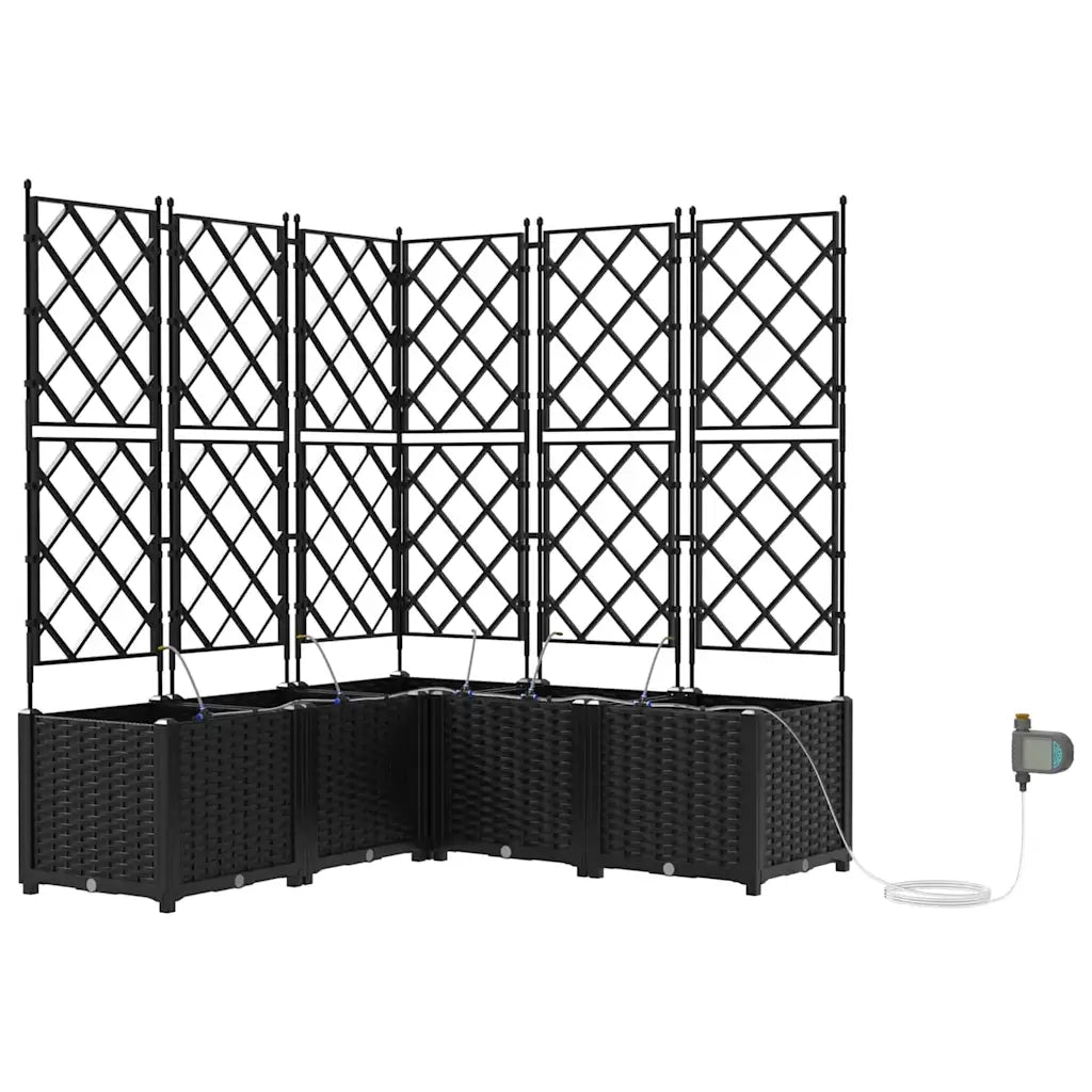 Vaso da giardino 5 pz-Set di 5 Fioriera da Esterno-Contenitore per Piante Nero Acciaio 336553