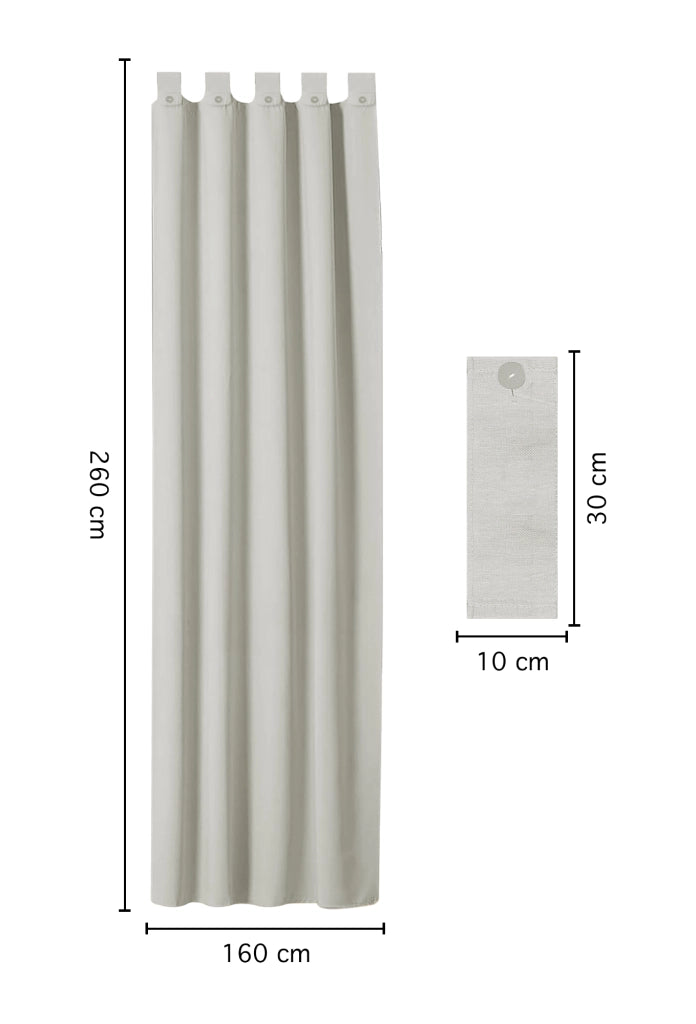 Tenda Per Gazebo Da Esterno Resistente 160 x 270 Cm Con Asole E Passanti Chiusura A Bottoni Antivento Antipolvere Uv Resistente Tende Da Sole Ombreggiante Terrazzo Multiuso 4 Pezzi - Grigio