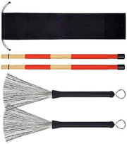 Drumstick Flexibili - Sostegno per Bastoncini a Percussione - Set di Pennelli per Batteria - Disegno Ripiegabile - In Acciaio Inossidabile - Disegno di Anello di Sospensione - Pennelli per Batteria