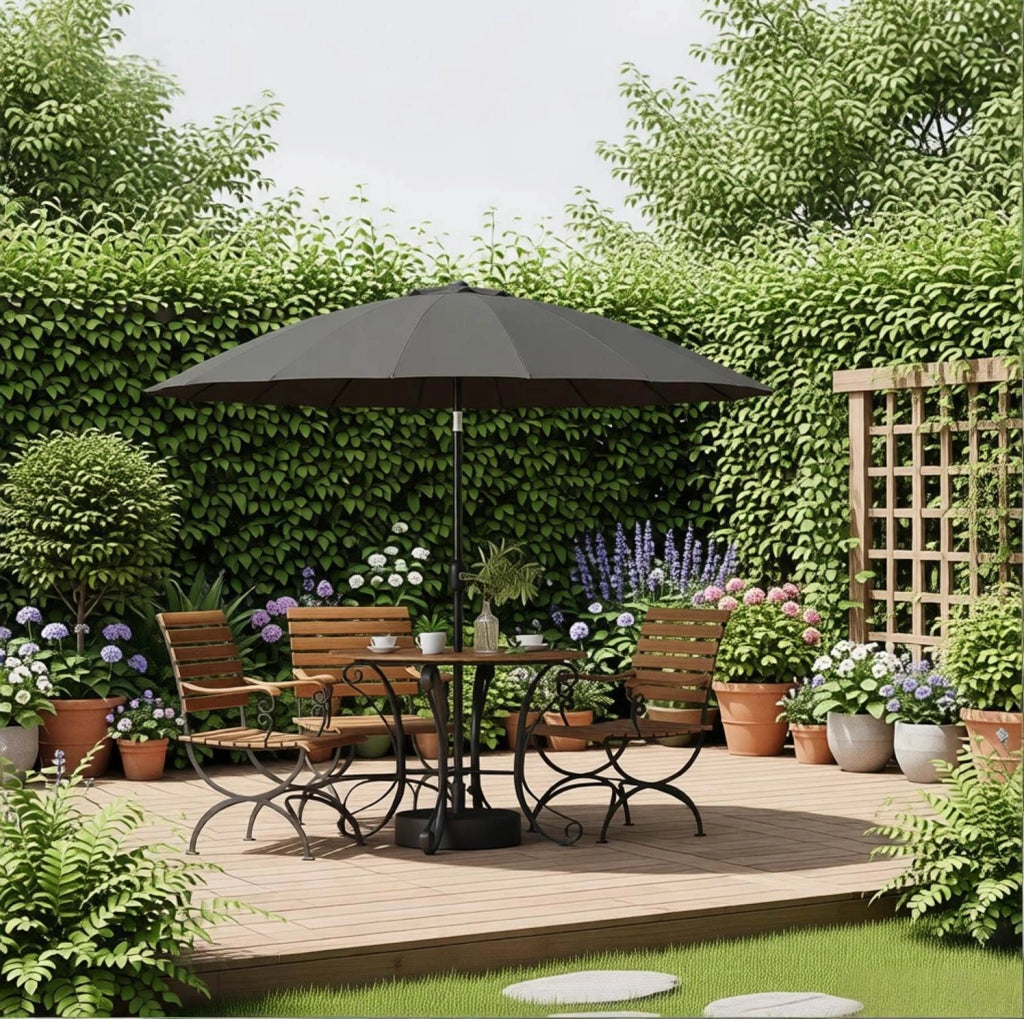 Ombrellone da giardino inclinabile con manovella; grigio scuro