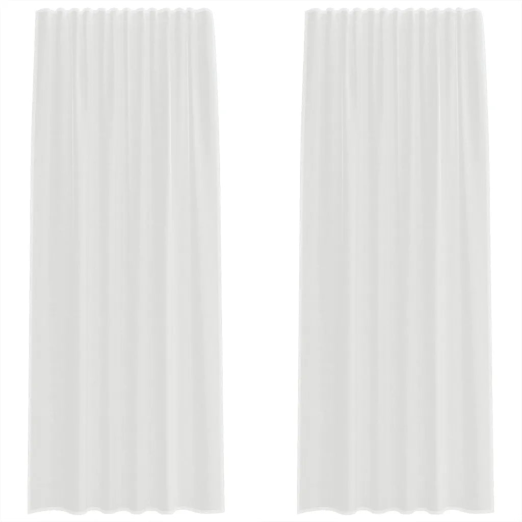Tende in Voile con Tasche per Aste 2 pz Bianco 4102244