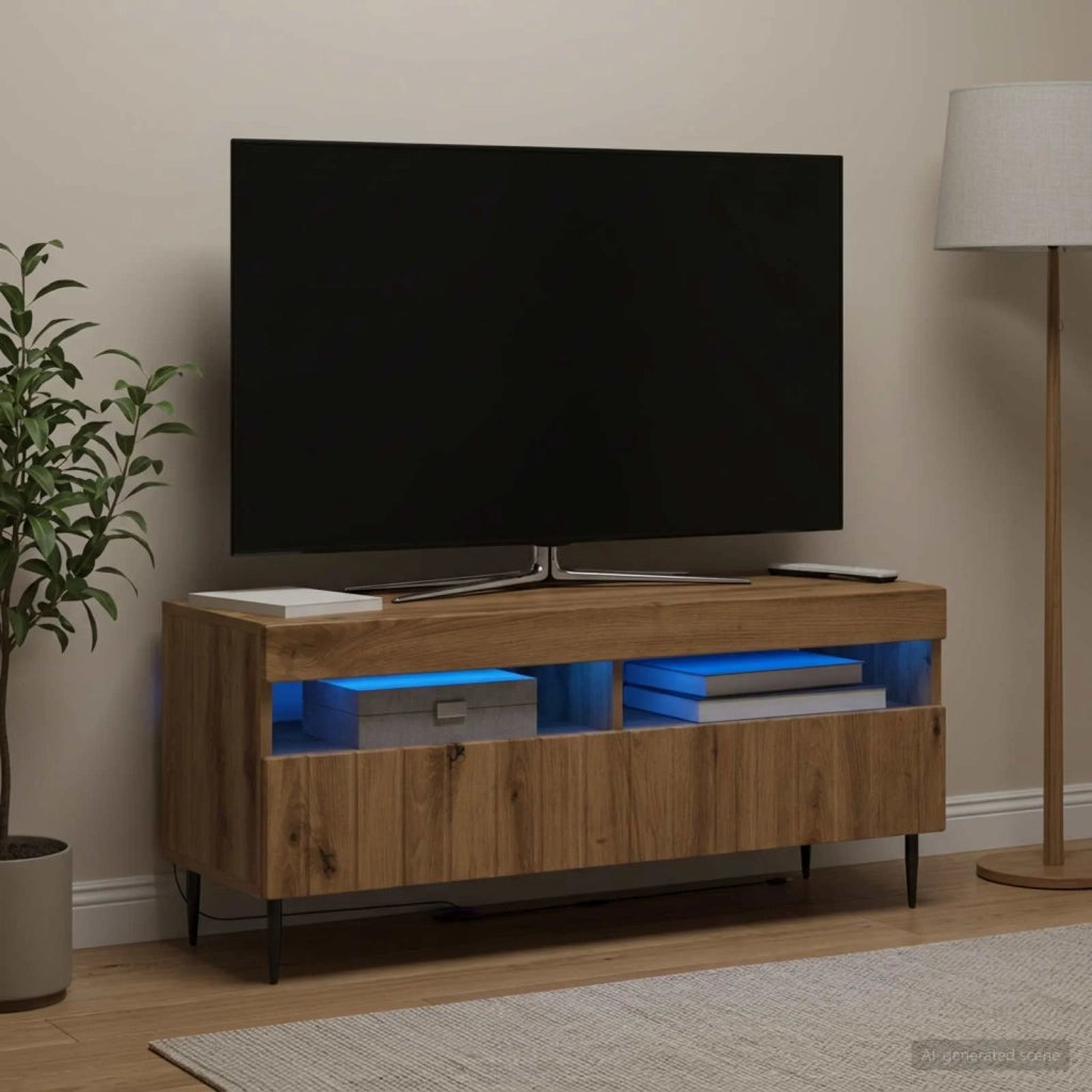 Mobile TV LED Rovere Artigianale Legno ingegnerizzato 896554