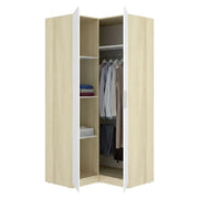 Armadio Camera da Letto Luber, Guardaroba 2 Ante Appendiabiti, 95x204h cm Bianco