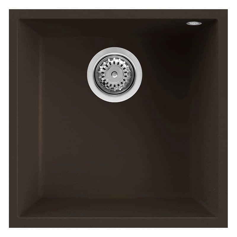 Lavello Elleci Incasso 1 vasca 44x44 Quadra 102 Sottotop Granitek Espresso Marrone LGQ10278BSO