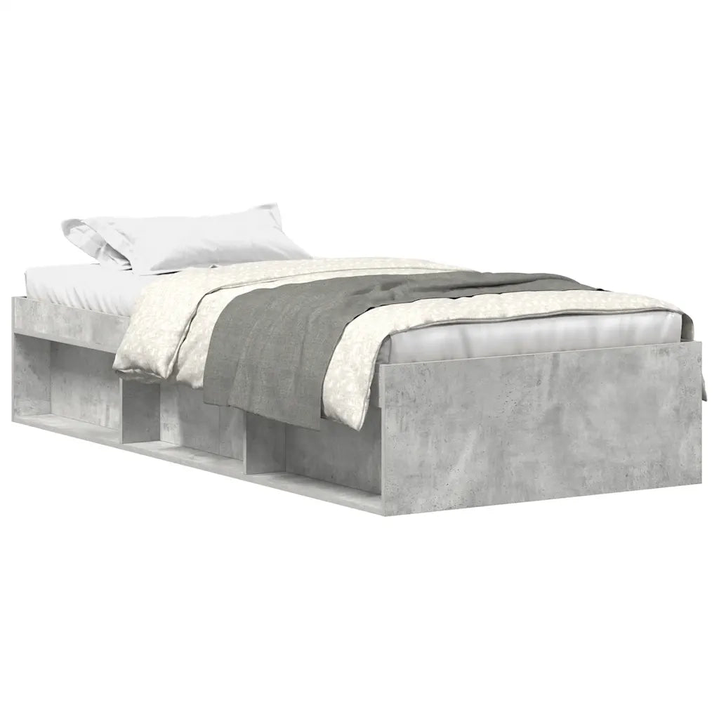 Letto singolo | Letto per adulti | Giroletto Grigio Cemento 90x200 cm