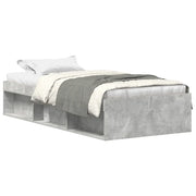 Letto singolo | Letto per adulti | Giroletto Grigio Cemento 90x200 cm