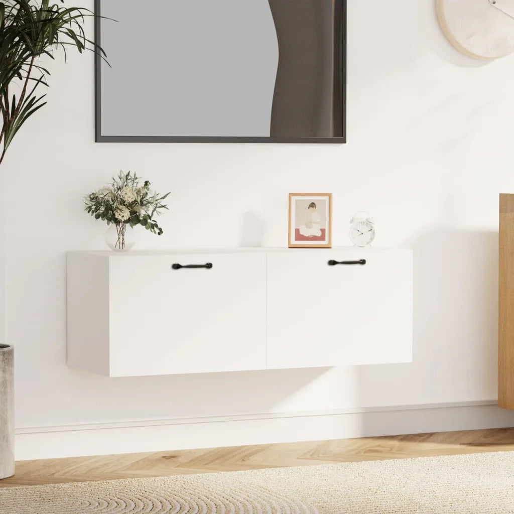 Armadietto a Muro | Mobile Pensile Bianco 100x36,5x35 cm Legno Multistrato