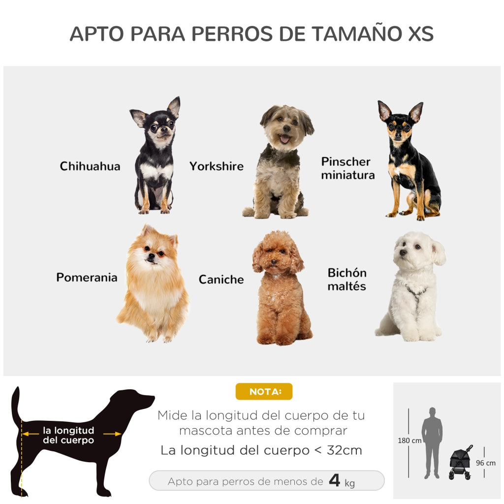 Carrello Pieghevole per Cani ¨C zephmum ¨C Nero 67x45x96 cm