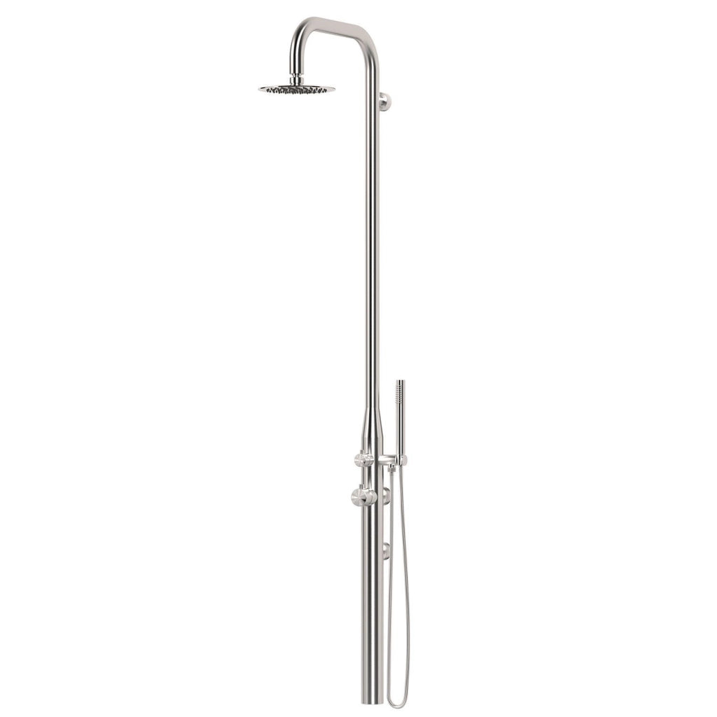 Sined Pula Doccia Per Parete e Esterni Ed Interni In Acciaio 316l Soffione e Doccino Mobile Inox Per Uso Intensivo Interni o Esterni