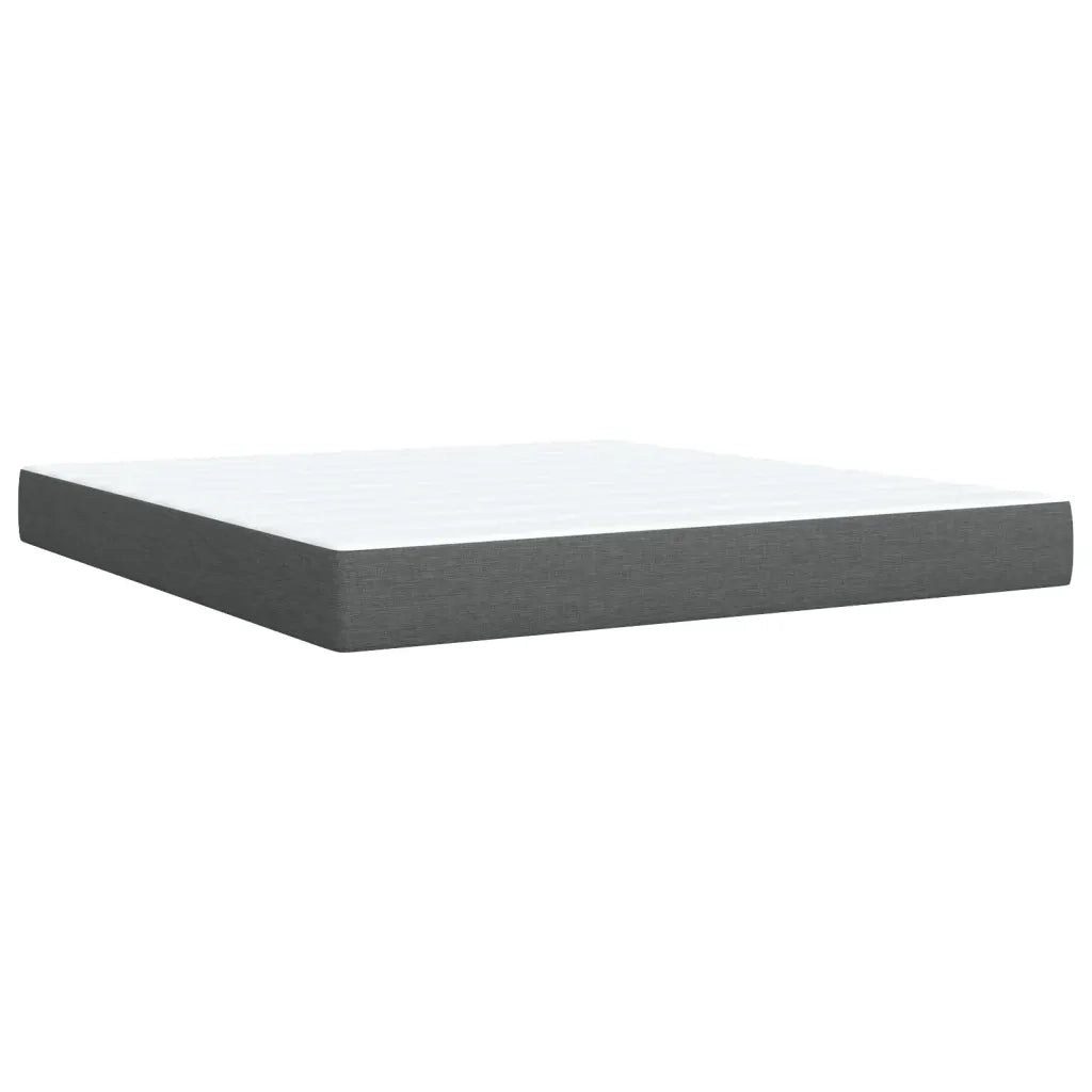 Giroletto a Molle con Materasso Grigio Scuro 180x200 cm Tessuto