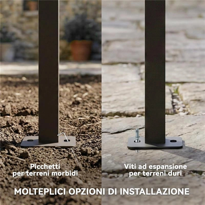 GAZEBO PERGOLA ADDOSSATA 3X3 M CON TETTO SCORREVOLE E FORI DI DRENAGGIO, CREMA