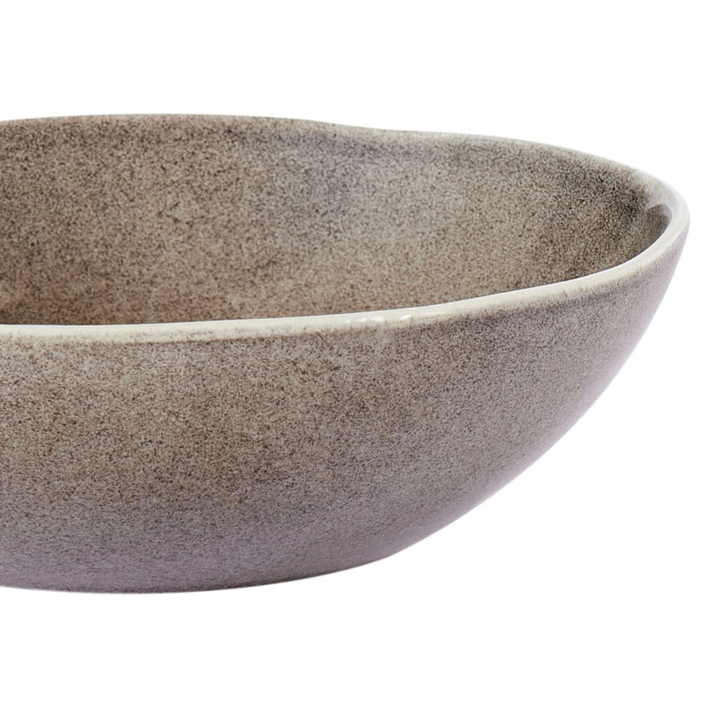 Set di 8 piatti fondi in gres caolino fatto a mano con smalto reattivo finitura grigio Cucina Sala da pranzo