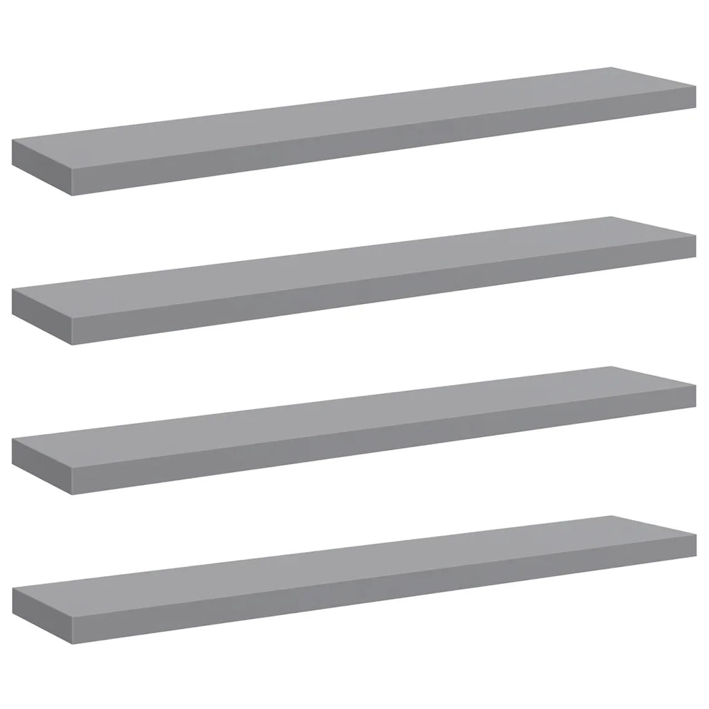 Scaffali a Parete 4 pz Grigi 120x23,5x3,8 cm in MDF cod mxl 44368