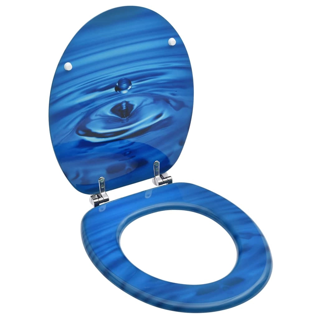 Sedile WC con coperchio MDF blu design gocce d'acqua 02_0002928