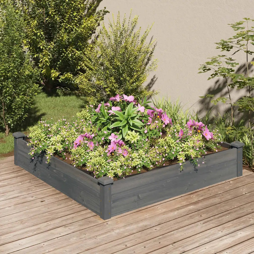 Fioriera Giardino con Fodera Grigia 120x120x25cm Massello Abetecod mxl 129264
