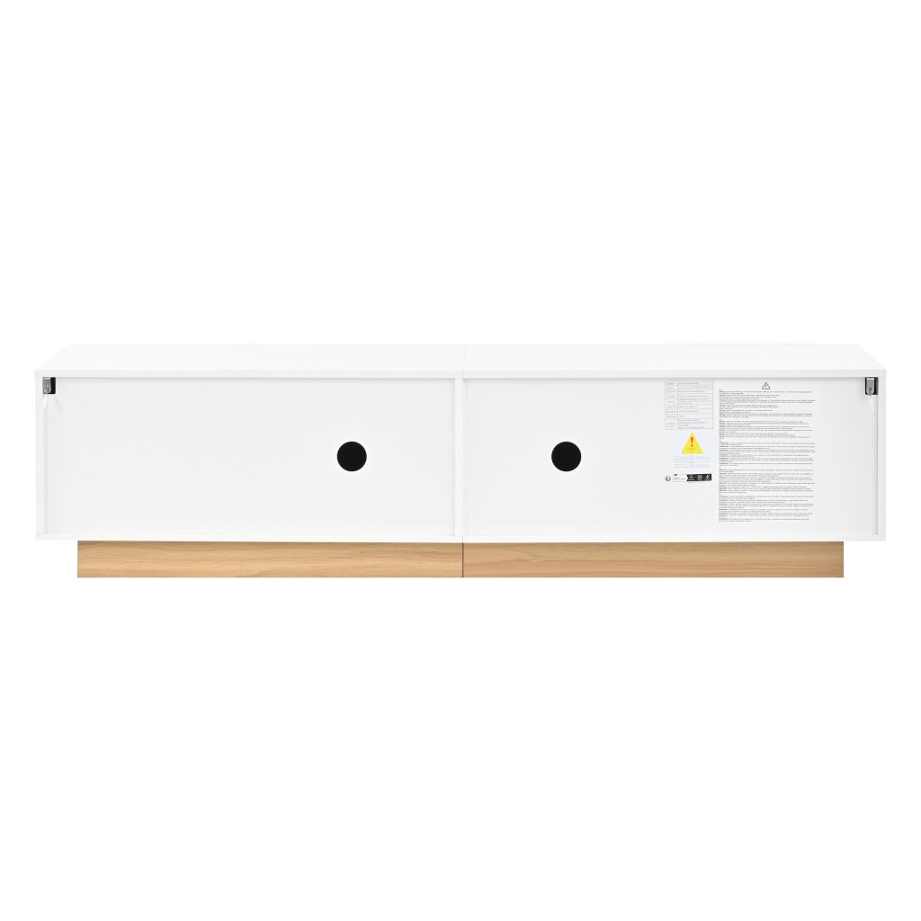 Mobile TV con 4 ante; frontali ad arco tridimensionale; 2 passacavi; per soggiorno; 170 × 38 × 42 cm