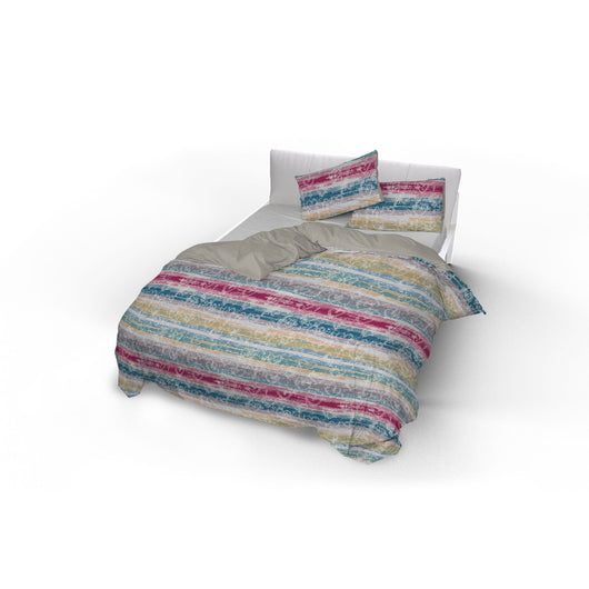 Copripiumino Matrimoniale con Federe Stampato Love Lines