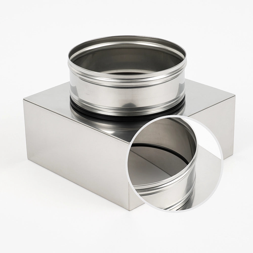 Riduzione quadra tonda 350x350 - Ø 300 mm, acciaio inox sp. 0,5 mm canna fumaria