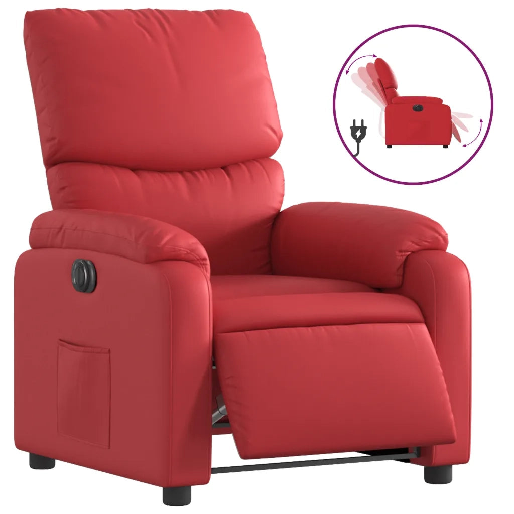 Poltrona Reclinabile Elettrica Rossa in Similpellecod mxl 85296