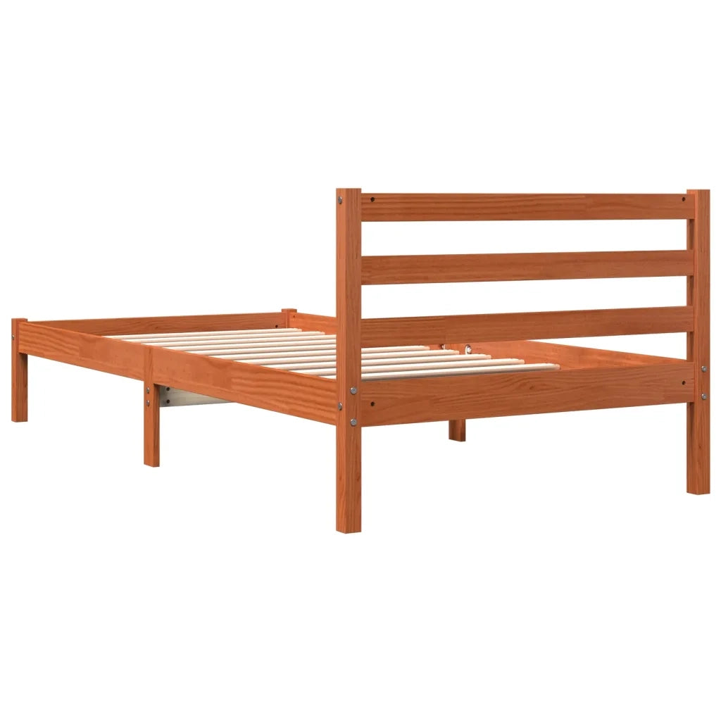 Letto senza Materasso-Struttura Letto Marrone Cera 90x200 cm Legno di Pino 146653