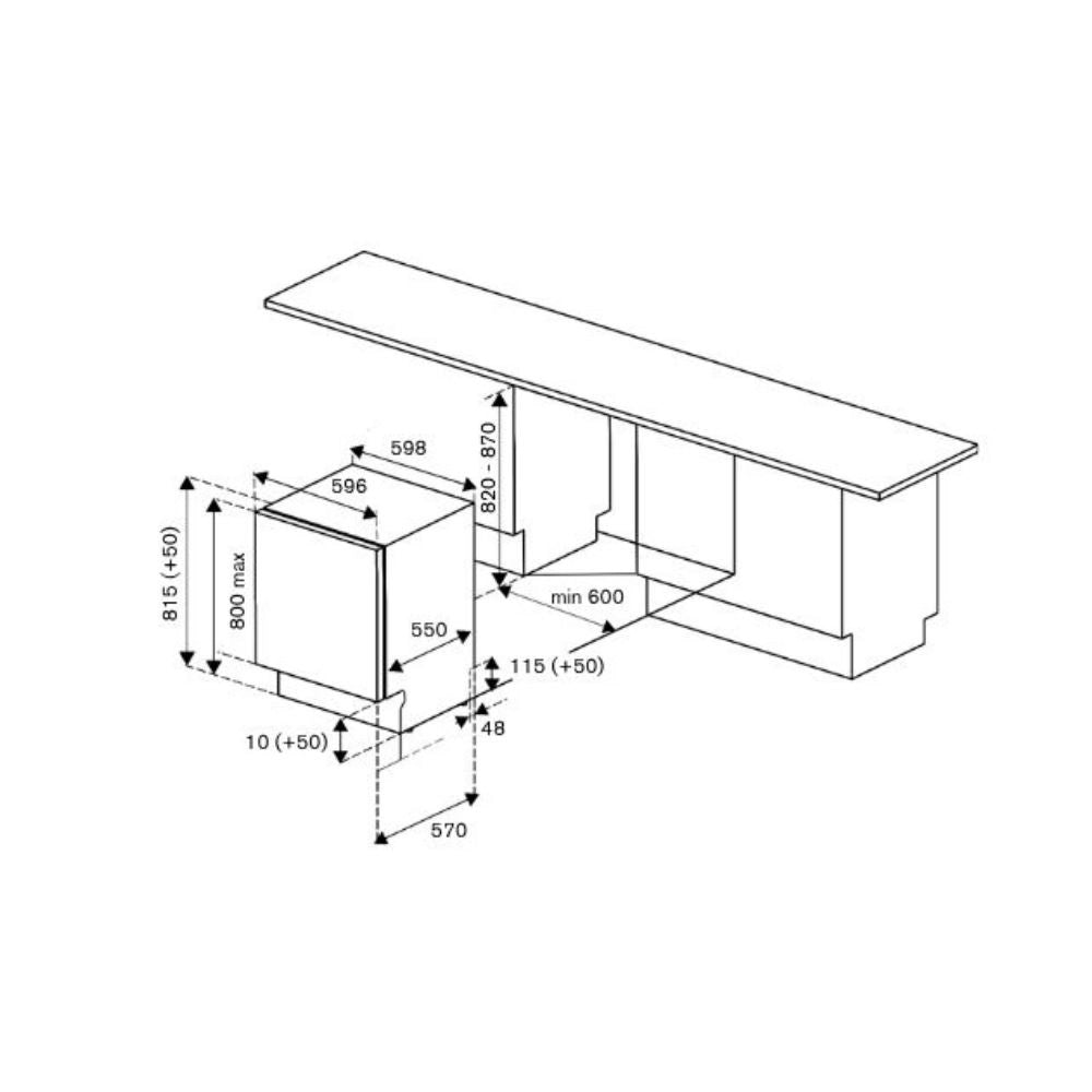 Lavastoviglie Bertazzoni DW6083PRTS incasso totale 60 cm. 15 coperti classe C