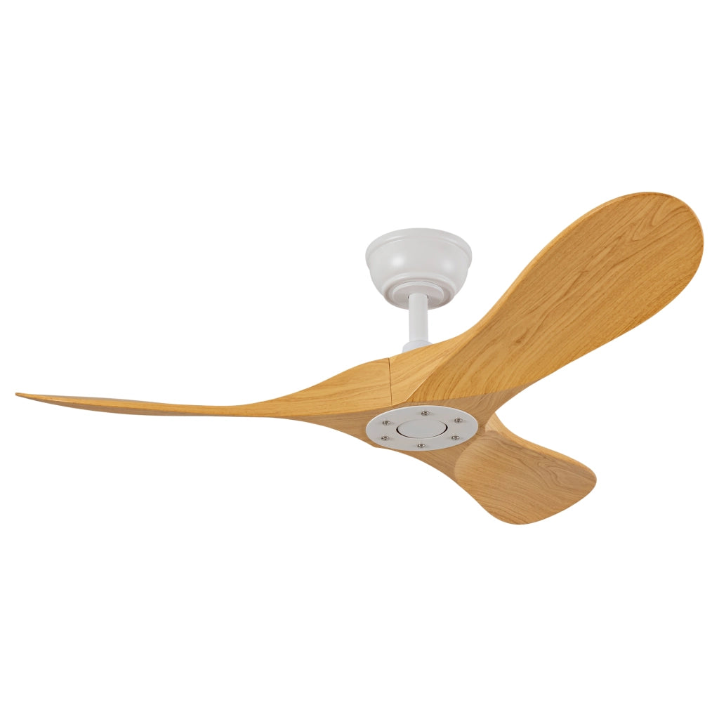 Ventilatore da soffitto da 42 pollici senza luce; ABS bianco e naturale