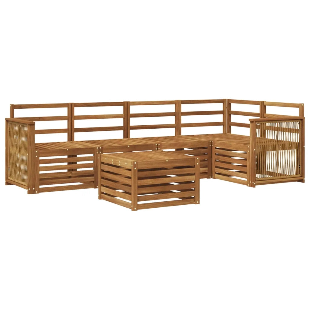 Set divano sezionale 5 pcs Naturale Legno di Acacia Massello