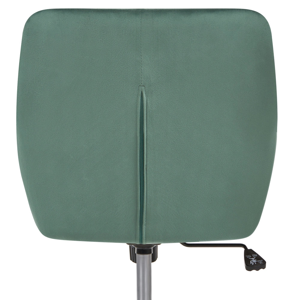Sedia da ufficio in velluto verde scuro struttura in metallo girevole e regolabile Mobili da Ufficio