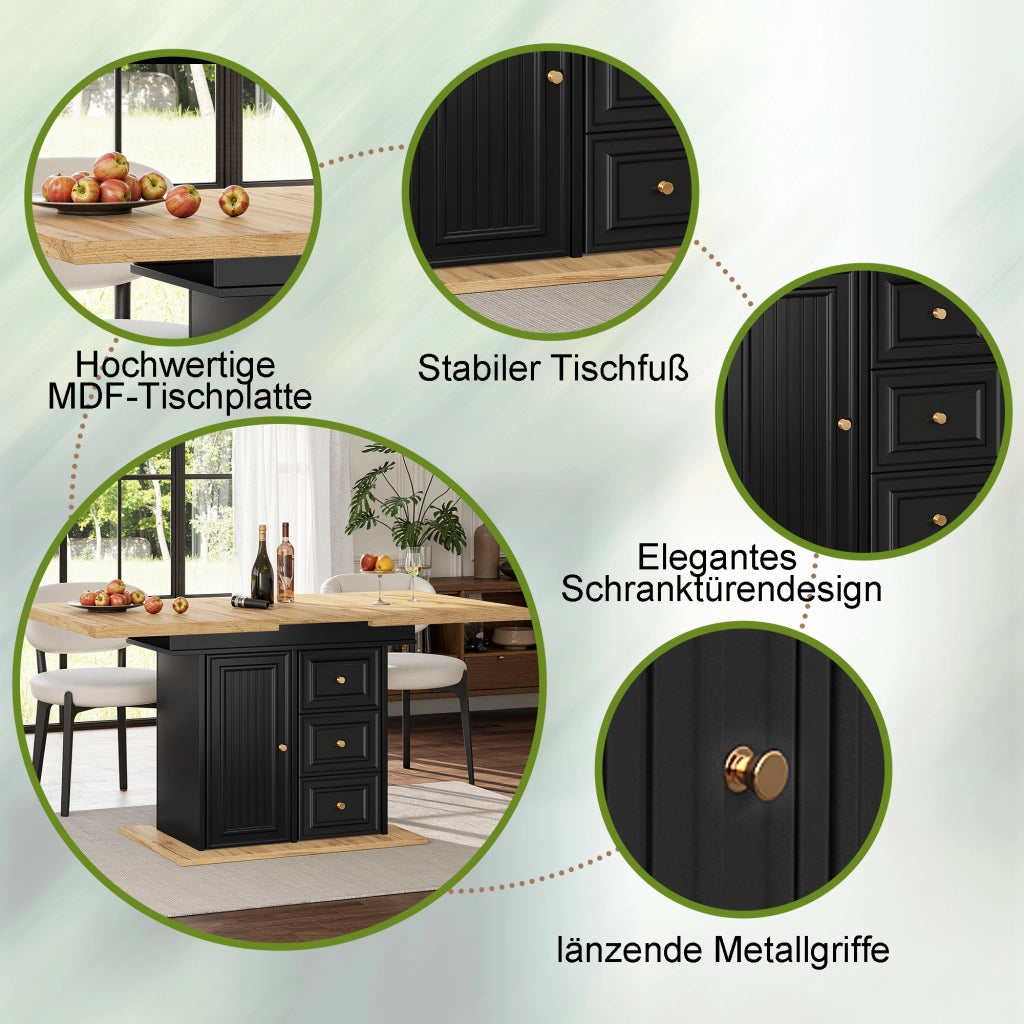 TAVOLO Allungabile 110-140x80x75 cm MDF Effetto Legno Naturale
