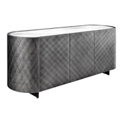 Buffet 150 cm 3 porte 1 cassetto grigio e marmo bianco – Collezione MILANO