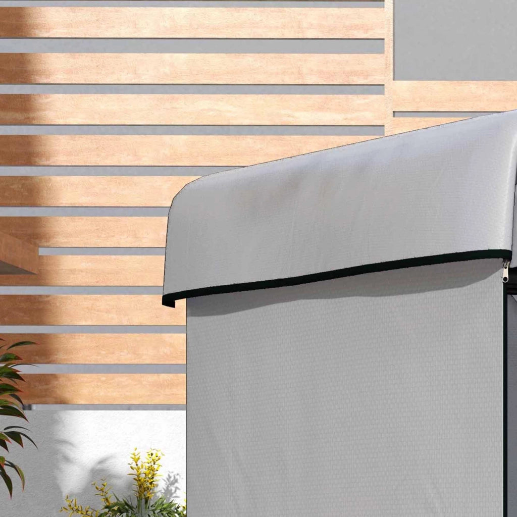 Copertura per mobili da giardino impermeabile con zip e cinghia con fibbia in polietilene grigio 215 × 155 × 150 cm