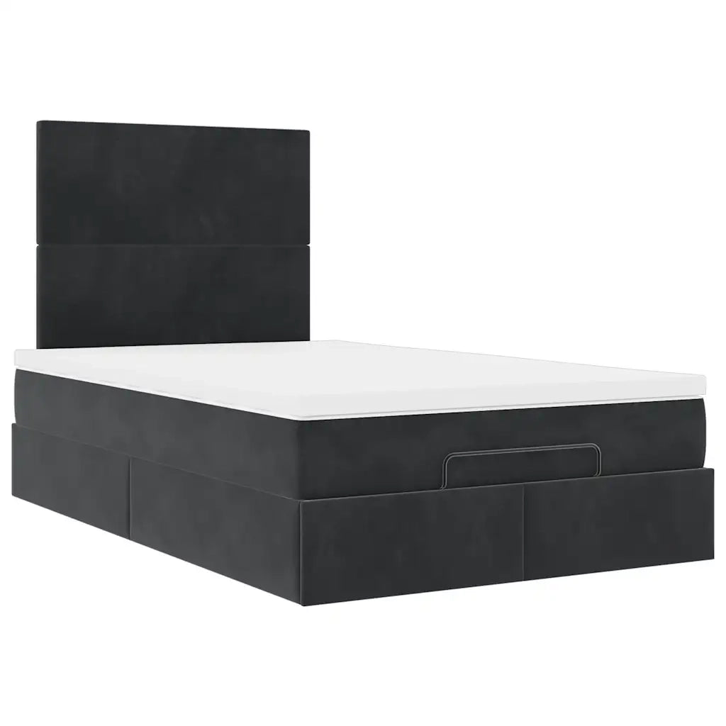 Struttura Letto Pouf con Materassi Nero 120x190 cm Velluto 3313387