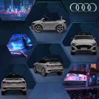 Outsunny Auto Elettrica per Bambini con Licenza Audi Q8 e-tron Sportback 12V Telecomando, Luci, Musica, Clacson, 3-6 Anni, Grigio