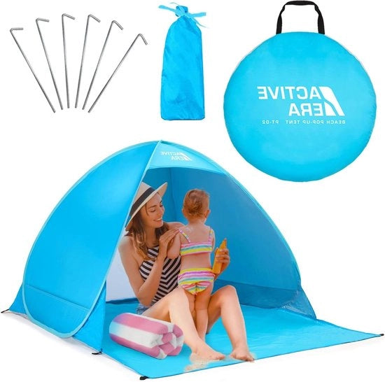 Ombrellone portatile con protezione UPF 50+ contro i raggi UV - compreso sacchetto di trasporto e stecchi