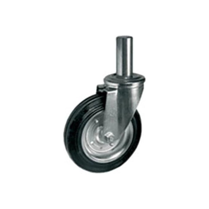 TELLURE ROTA 535515 TR Serie 53 Ruota in Gomma con Supporto Rotante Perno Innocenti 180 mm Diametro 45 mm Larghezza Capacita' 200 Kg colore Nero