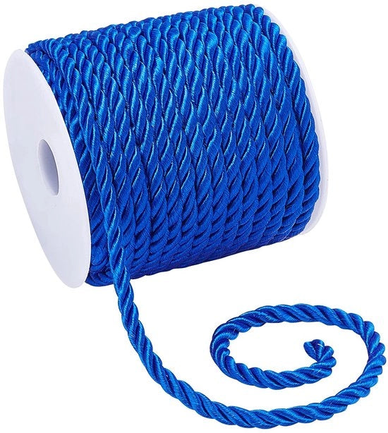 Tessuto decorativo blu - 5 mm - 19 metri - per tende e artigianato DIY