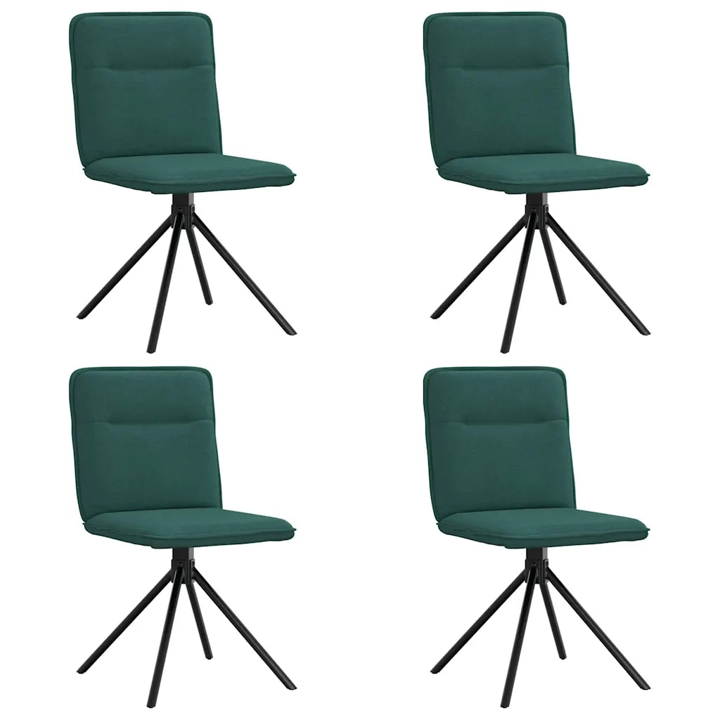Sedie da Pranzo 4 pz in Tessuto Verde Scuro 3315337