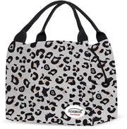 Tas per Picnic Leggera con Isolamento per Lavoro e Scuola Cerniera Impermeabile Ripiegabile 8,5L Pelle di Leopardo