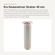 Zeef per Gootsteen in Acciaio Inossidabile 45 mm - Zeef per Gootsteenzifone - Zeef per Filtro di Scarico - Zeef a Viti - Leggero - Peso Netto 1 pz - Zeef per Gootsteenzifone
