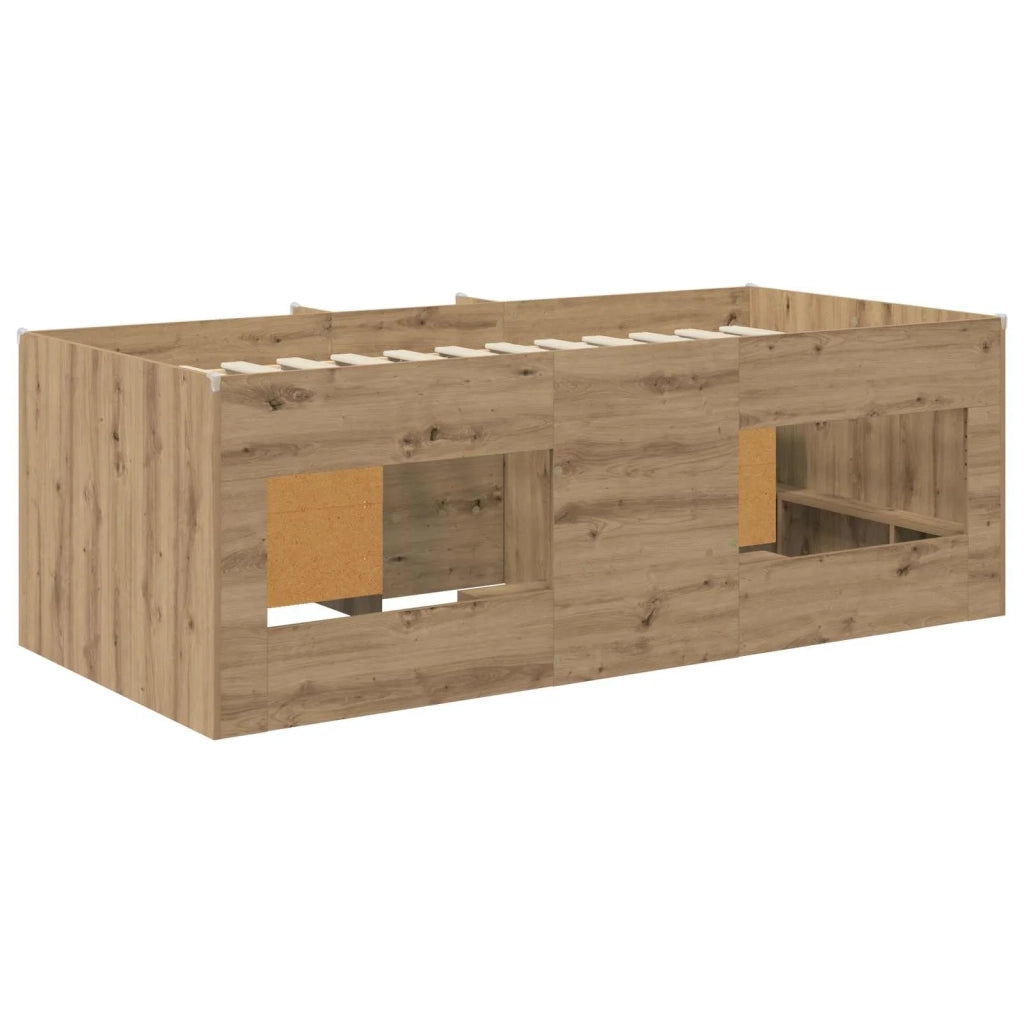 Struttura Letto Loft con Mobile 3 pz Rovere Artigianale 3423397