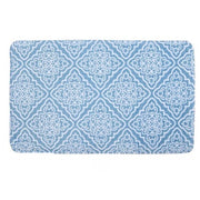 Trade Shop - Tappeto Tappetino Per Arredo Da Bagno 45 X 75 Cm Azzurro Con Maioliche 87032 -