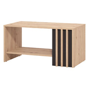 Tricerro, Tavolino da Salotto un Vano, 90x49.5x45.5h cm Marrone Rovere Nodi